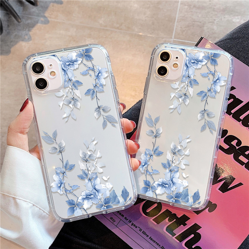 Blue Flower Transparent Phone  - Apple Iphone 15 ulasan dan harga