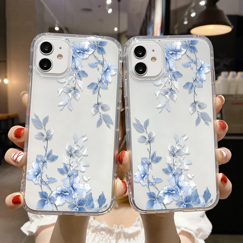 Blue Flower Transparent Phone  - Apple Iphone 15 ulasan dan harga