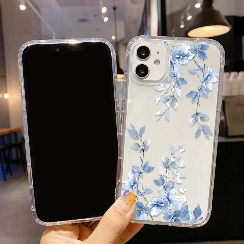 Blue Flower Transparent Phone  - Apple Iphone 15 ulasan dan harga