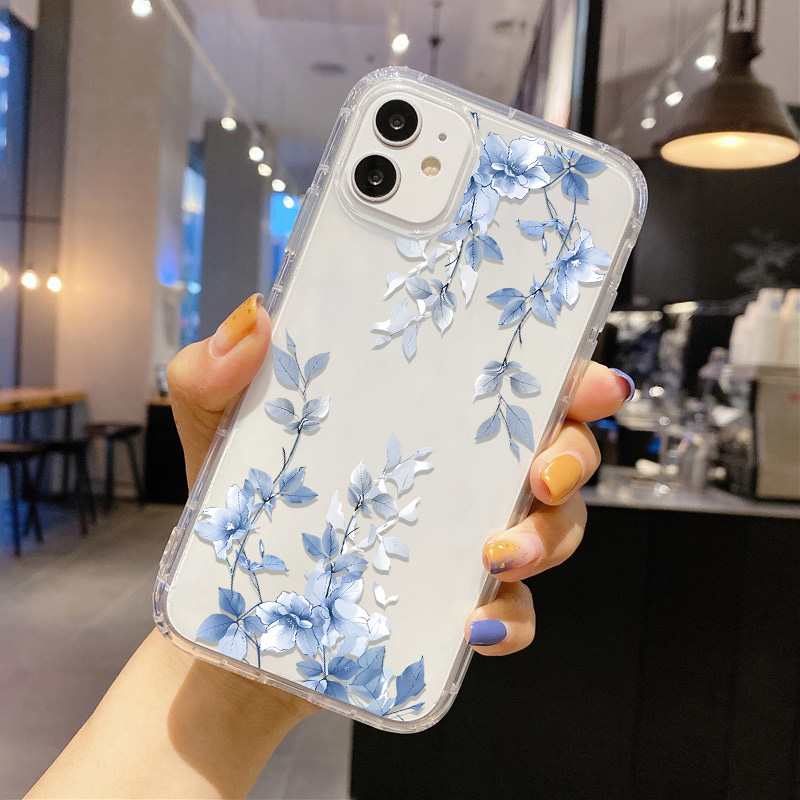 Blue Flower Transparent Phone  - Apple Iphone 15 ulasan dan harga